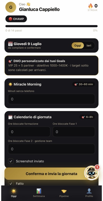 App del Team — le azioni quotidiane